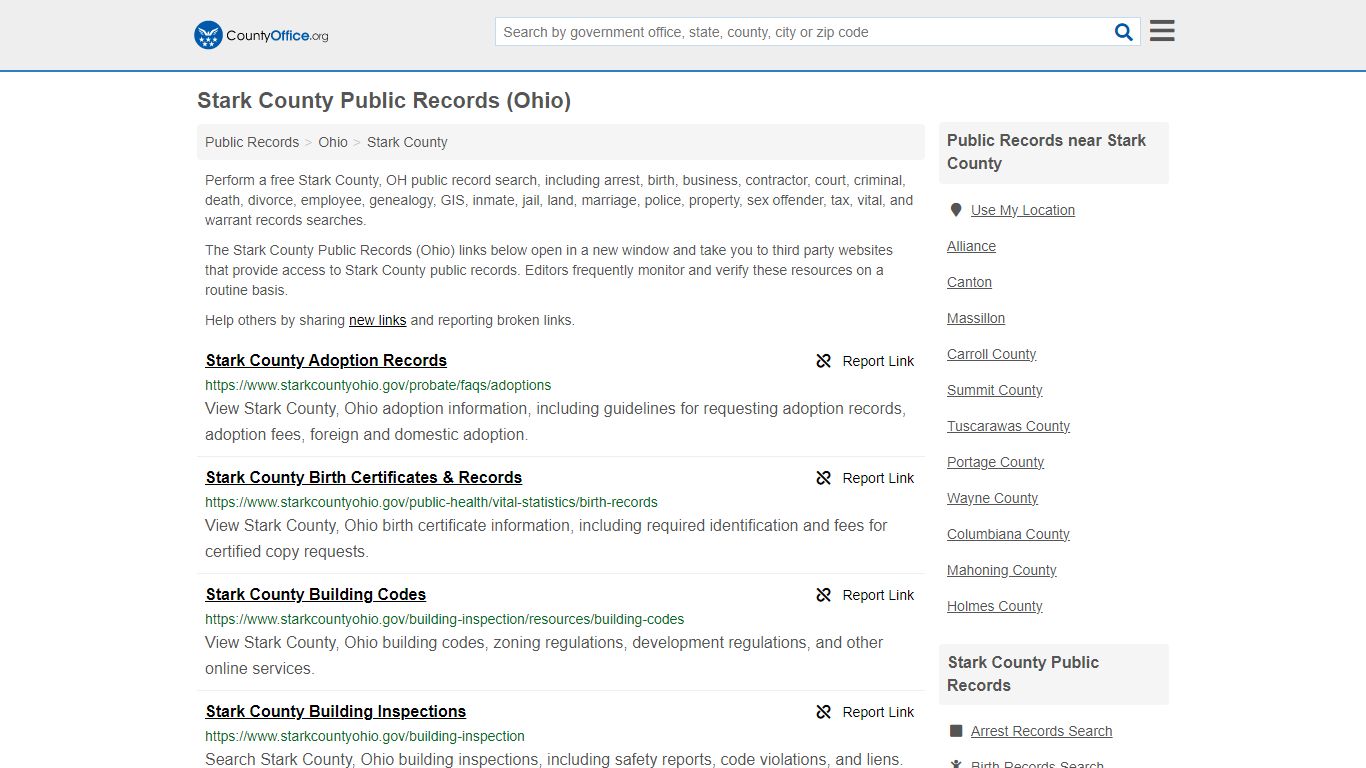 Public Records - Stark County, OH (Business, Criminal, GIS, Property ...